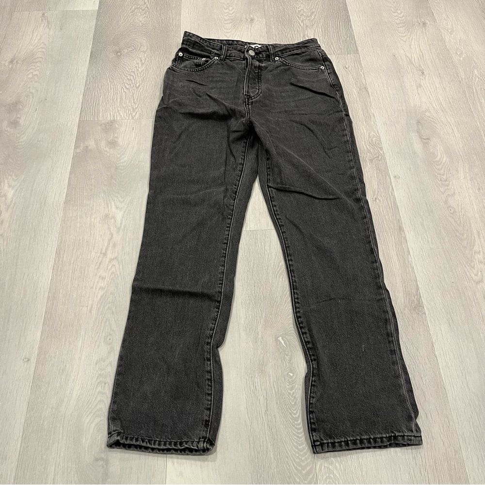 LOVERS AND FRIENDS REECE JEANS BLACK DEMIN WASH STRAIGHT LEG 27